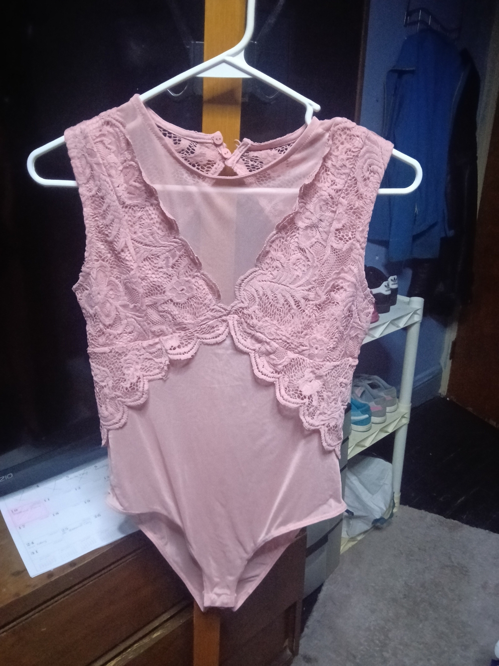 Ambiance Blush Pink Lace-Trim Bodysuit